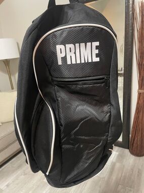 PRIME Black Backpack with White Trim